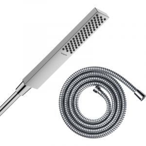 Hansgrohe Pommeau de douche Pulsify e 100 EcoSmart chromé + flexible de douche 2 m Metaflex chromé - Chromé