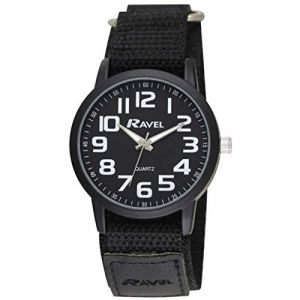 Ravel Montre Business Moderne pour Homme avec Bracelet à Fermeture Facile - Noir/Cadran Noir/Bracelet Noir