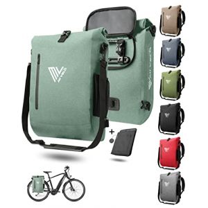 MIVELO Sacoche à vélo étanche 3-en-1 avec compartiment pour ordinateur portable - sans PVC - Mint - 20 L