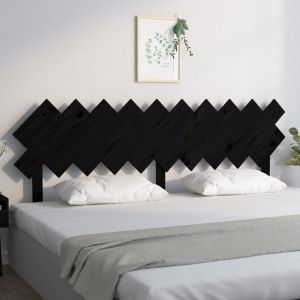 VidaXL Tête de lit Noir 196x3x80,5 cm Bois massif de pin