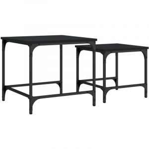 VidaXL Tables basses gigognes 2 pcs noir bois d'ingénierie Black