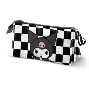 Karactermania Trousse à crayons - Kuromi B and W - Noir - Taille Unique - 3 compartiments - Ripstop
