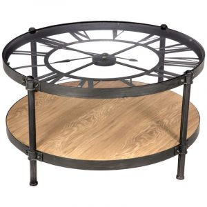 Image de Table Basse Vintage "Chrono" 90cm Noir