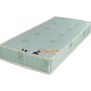 Lot de 2 Matelas 90x190 x 19 cm + 2 Oreillers Visco Tr&egrave;s Ferme Tissu a l'Aloe Vera Noyau Poli Lattex HR Derni&egrave;re G&eacute;n&eacute;ration Ind&eacute;formable Tr&egrave;s