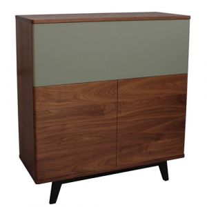 Buffet noyer massif et laqué COOPER Pirotais Bois massif Vert