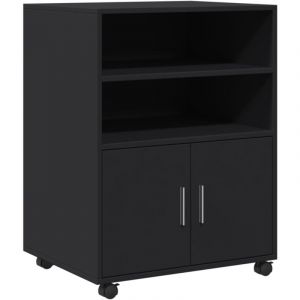 VidaXL Armoire à roulettes noir 60x48x81 cm bois d'ingénierie, classeur, armoire de classement pour maison, classeur pour bureau à domicile