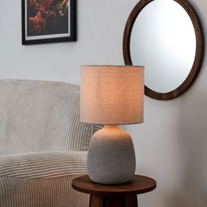 M&S Lampe &agrave; poser 22x40 cm en c&eacute;ramique gris clair