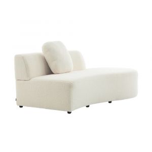 Sweeek - Canapé virgule organique 2-3 places bouclette blanche l 171 x p 93 x h 68cm - Wave en Bouclette Blanc