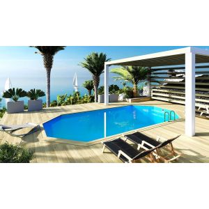 Piscine de jardin en bois - 8,57x4,57 x H.1,45m - avec filtration