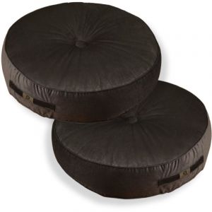 Pouf en velours diamètre 60 ensemble de 2 - gris clair