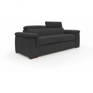 Giunone Canapé convertible matelas H18 cm en tissu imperméable T02 240 cm (mat. 160x297) noir