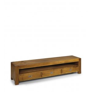 Image de Décoration d'Autrefois Meuble TV 3 Tiroirs Bois Bronze Marron 190x40x40cm