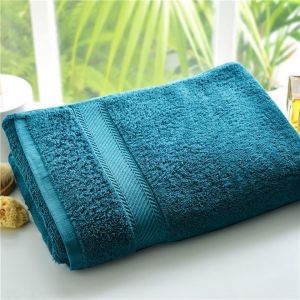 Lot de 2 gants de toilette bleu canard en coton CLAIRE