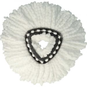 Vhbw Serpillère compatible avec Vileda EasyWring & Clean, EasyWring & Clean Turbo balai nettoyant - Tête de rechange, microfibre, blanc