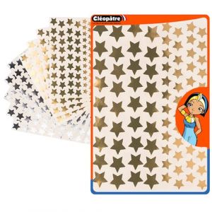Cleopatre Gommettes Autocollantes Etoiles&ndash; 2 couleurs &ndash; Paquet de 8 feuilles (672 stickers)