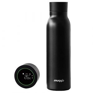 MUGGO BOTTLE Bouteille isot rme 600?ml Gourde Acier Inoxydable Affichage LED Température Alarme hydratation Double paroi isolée sous vide Café T T rmos réutilisable sans BPA écologique