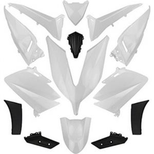 Carrosserie-carenage maxiscooter adaptable yamaha 530 tmax 2015+2016 blanc brillant (kit 14 pieces)