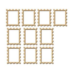 Sujet en bois m&eacute;dium - Ass. De dix mini cadres timbres - 3,5 x 2,8 cm un sujet