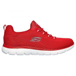 Skechers Attraction Rapide, Baskets Femme, Maille Rouge et Bordure Blanche Rouge, 40 EU