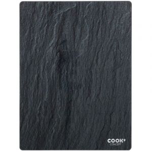 Planche &agrave; d&eacute;couper en verre tremp&eacute; effet ardoise