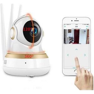 Caméra IP WIFI 1080p Vision Nocturne Babyphone sans Fil Détection de Mouvement et Pleur Carte SD Alarme Notifié avec Photo Audio Bi