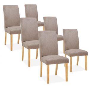 Lot de 6 chaises Rosie velours côtelé Taupe