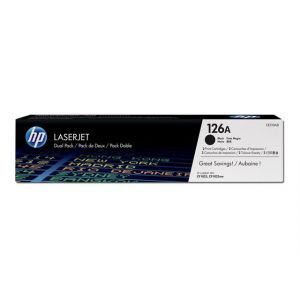 Image de HP 126A - Pack de 2 - noir - originale - LaserJet - cartouche de toner (CE310AD) - pour Color LaserJet Pro CP1025, CP1025nw; LaserJet Pro 100; TopShot LaserJet Pro M275