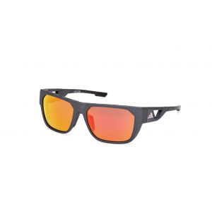 Adidas Sport Homme SP0102 02L Lunettes de soleil Inject&eacute; Noir Marron Carr&eacute; Normale