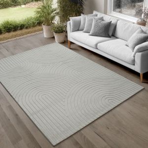 Parma tapis salon extérieur lavable court poil doux gris