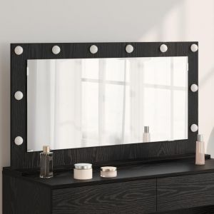 VidaXL Miroir de vanit&eacute; avec miroir Ch&ecirc;ne noir 100 x 55 x 18 cm