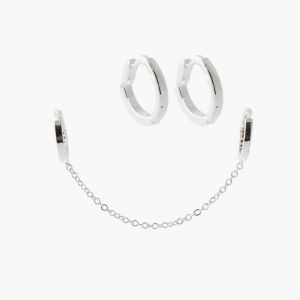 BalaBooste Créoles Femme Avec Chaine - 3502456533561 Métal Argent