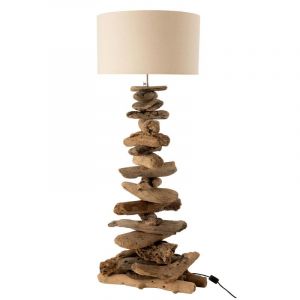 Lampe à Poser Design bois Flotté 90cm Naturel Prix Marron