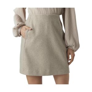 Vero Moda VMFORTUNEALLISON HW GA Noos Jupe Courte, Silver Mink/d&eacute;tail : chin&eacute;, S