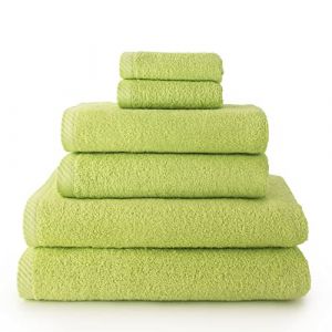 Top Towel - Plus - Lot de 2 essuie-Mains, 2 Serviettes de Bain ou de Douche et 2 Serviettes de Bidet - Lot de Serviettes de Toilette - 100% Coton - 500 g/m² - Citron Vert