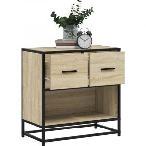 VidaXL Table de chevet ch&ecirc;ne sonoma 60x31x60 cm bois ing&eacute;nierie m&eacute;tal