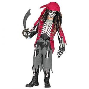 Widmann "PIRATE SKELETON" (shirt with vest and belt, pants, bandana) - (140 cm / 8-10 Years)