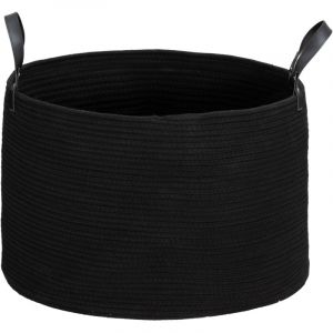 Homcom Panier à linge 88L corbeille à linge pliable portable en coton 2 poignées noir
