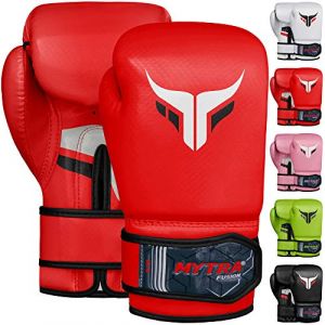 Gants de boxe enfant - Mytra Fusion - AL2 - 8 OZ - Cuir synthétique - Rouge