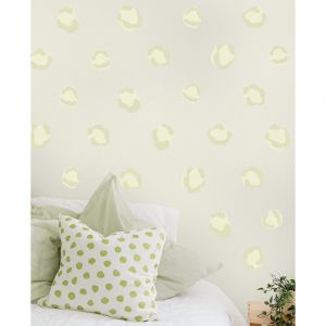 Plage Sticker décoratif, tâches de léopards, vert pastel, 68 cm X 48 cm