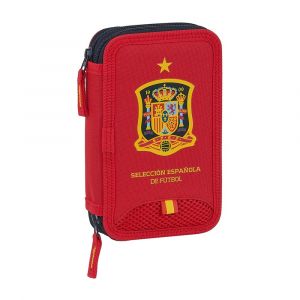 Safta Pochette crayons Double RFEF Rouge (28 pcs) - - - Real Federación Española de Fútbol