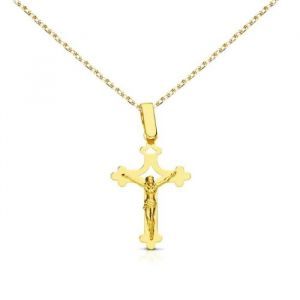 Collier L'atelier D'azur Collier - Médaille Croix Or 18 Carats 750/000 - Christ - Couleur Unique - Taille Doré