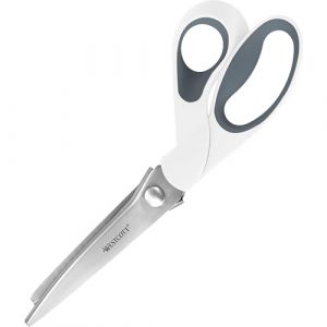 Westcott 15983-001 Ciseau cranteur, poignées ergonomiques, 24,2 cm, blanc/gris