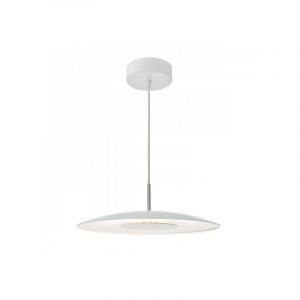 Dar Lighting DAR - Suspension Enoch blanc mat et acier inoxydable satin&eacute; 1 ampoule