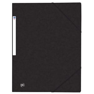 Oxford Chemise 3 rabats Top File + A4 élastique couverture carte noir