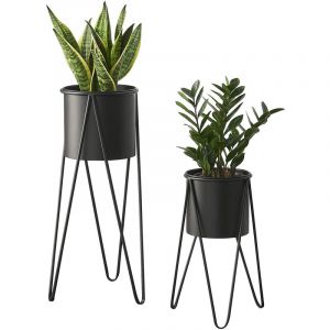 [en casa] Set de 2 Supports de Plante dera Noir