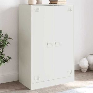 VidaXL Buffet blanc 67x39x107 cm acier, armoire, armoire lat&eacute;rale, armoire de rangement, armoires, placard, buffet haut, organisateur de maison