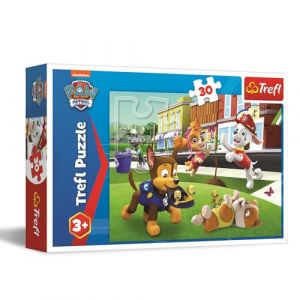Trefl Paw Patrol, Chien en Action - Puzzles 30 Pièces - Puzzle Coloré avec Personnages de Film Animé Pat’ Patrouille, Divertissement Créatif, Loisir pour Les Enfants à partir de 3 Ans