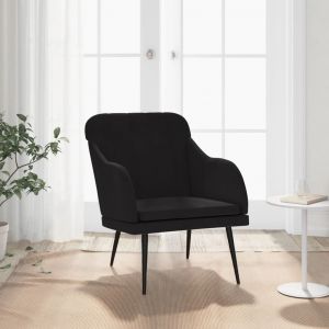 VidaXL Fauteuil Noir 63x76x80 cm Velours Noir
