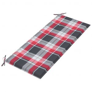 VidaXL Coussin de banc de jardin Carreaux rouges 120x50x4 cm Tissu