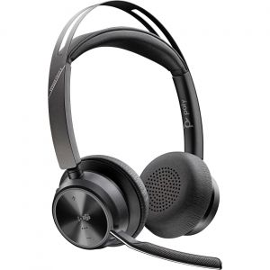 Poly Voyager Focus 2 - Micro-casque - sur-oreille - Bluetooth - sans fil - Suppresseur de bruit actif - USB-C via un adaptateur Bluetooth - noir - Certifi&eacute; pour Microsoft Teams, certifi&eacute; Zoom
